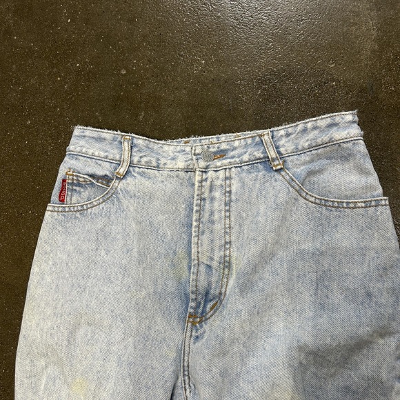 High Waist Jeans Womens Small Light Wash Distressed Ripped Denim Mom Pants - Picture 2 of 7